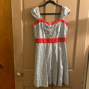 ModCloth Blue & Red Floral Dress